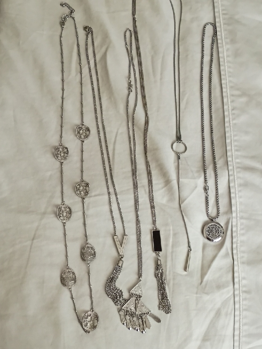 Silver Tone Women's Layered Pendant Necklace Collection